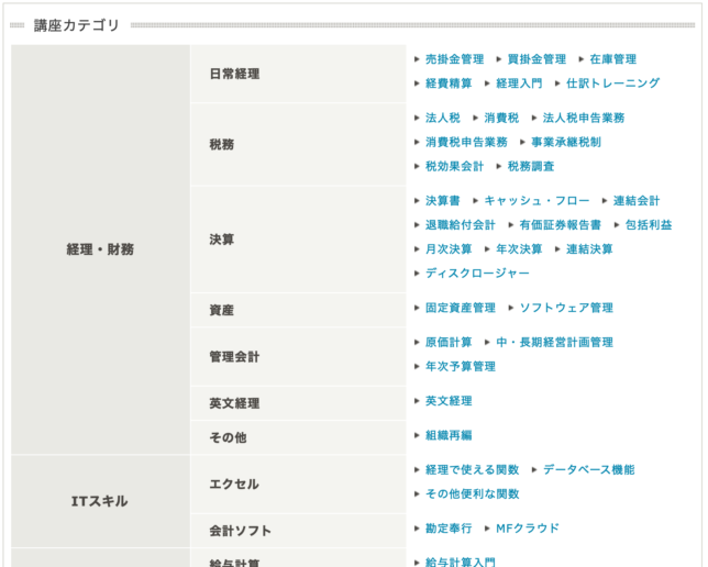 アカウンタンツライブラリー講座一覧